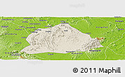 Shaded Relief Panoramic Map of Hengyang, physical outside