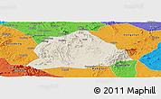 Shaded Relief Panoramic Map of Hengyang, political outside