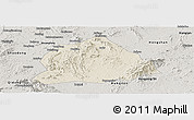 Shaded Relief Panoramic Map of Hengyang, semi-desaturated