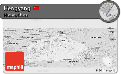 Silver Style Panoramic Map of Hengyang