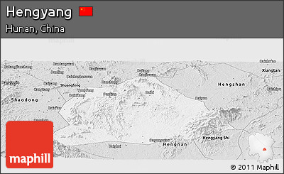 Silver Style Panoramic Map of Hengyang