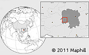Blank Location Map of Hongjiang Shi, highlighted country, highlighted parent region