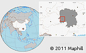 Gray Location Map of Hongjiang Shi, highlighted country, highlighted parent region
