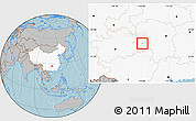 Gray Location Map of Hongjiang Shi, highlighted country, hill shading