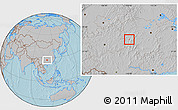 Gray Location Map of Hongjiang Shi, hill shading