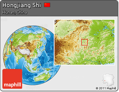 Physical Location Map of Hongjiang Shi