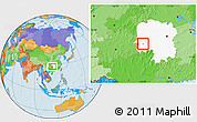Political Location Map of Hongjiang Shi, highlighted parent region