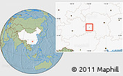 Savanna Style Location Map of Hongjiang Shi, highlighted country, hill shading