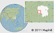 Savanna Style Location Map of Hongjiang Shi, highlighted parent region, hill shading