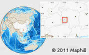 Shaded Relief Location Map of Hongjiang Shi, highlighted country