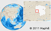 Shaded Relief Location Map of Hongjiang Shi, highlighted parent region