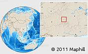 Shaded Relief Location Map of Hongjiang Shi