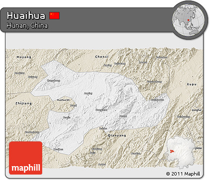 Classic Style 3D Map of Huaihua
