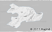 Gray 3D Map of Huaihua, single color outside