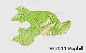 Physical 3D Map of Huaihua, cropped outside