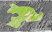 Physical 3D Map of Huaihua, darken, desaturated