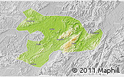 Physical 3D Map of Huaihua, lighten, desaturated