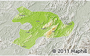 Physical 3D Map of Huaihua, lighten, semi-desaturated