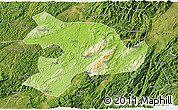 Physical 3D Map of Huaihua, satellite outside