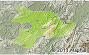 Physical 3D Map of Huaihua, semi-desaturated