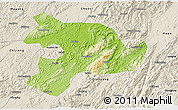 Physical 3D Map of Huaihua, shaded relief outside