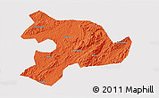 Political 3D Map of Huaihua, cropped outside