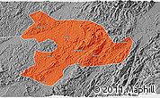Political 3D Map of Huaihua, desaturated