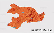 Political 3D Map of Huaihua, single color outside
