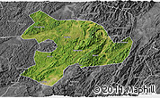 Satellite 3D Map of Huaihua, desaturated