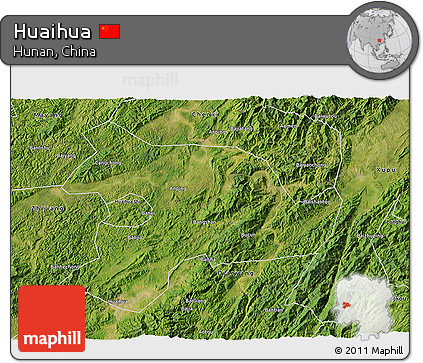 Satellite 3D Map of Huaihua