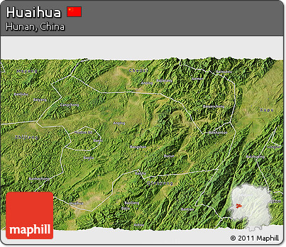 Satellite 3D Map of Huaihua