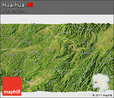 Satellite 3D Map of Huaihua