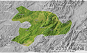 Satellite 3D Map of Huaihua, lighten, desaturated