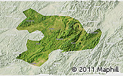 Satellite 3D Map of Huaihua, lighten