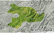 Satellite 3D Map of Huaihua, lighten, semi-desaturated