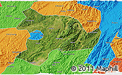 Satellite 3D Map of Huaihua, political outside