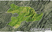 Satellite 3D Map of Huaihua, semi-desaturated