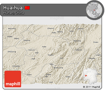 Shaded Relief 3D Map of Huaihua
