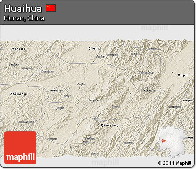 Shaded Relief 3D Map of Huaihua