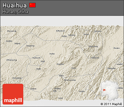 Shaded Relief 3D Map of Huaihua