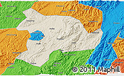 Shaded Relief 3D Map of Huaihua, political outside