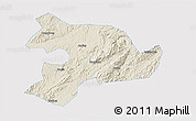 Shaded Relief 3D Map of Huaihua, single color outside