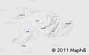 Silver Style 3D Map of Huaihua, single color outside