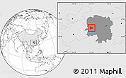 Blank Location Map of Huaihua, highlighted country, highlighted parent region