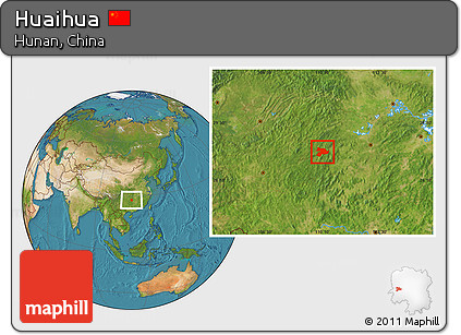 Satellite Location Map of Huaihua