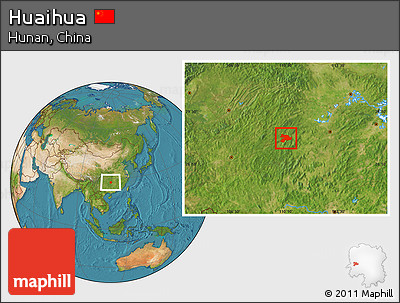 Satellite Location Map of Huaihua