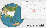 Satellite Location Map of Huaihua, highlighted country