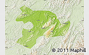 Physical Map of Huaihua, lighten