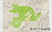 Physical Map of Huaihua, shaded relief outside