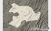 Shaded Relief Map of Huaihua, darken